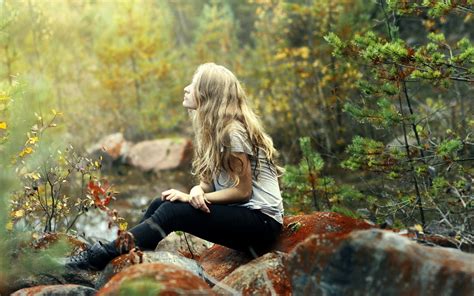 Mood Emotion Alone Trees Forests Nature Blonde Photography Model Women