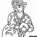 Matisse Coloring Pages Henri Madame Famous Paintings Rouge Getdrawings sketch template