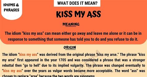 what does kiss my ass mean and how do you use this