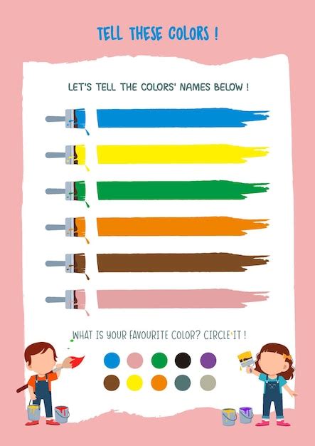 premium vector learning colors activity sheet  kids  toddlers