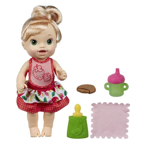 baby alive doll interactive baby alive snack  spill baby blonde speaks english french gift