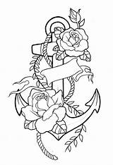Anchor Tattoo Stencils Designs Tattoos Flower Pages Coloring Drawing Adult Drawings Tatuagem Colouring Outline Body Sketches Anker Cool Scketch Small sketch template