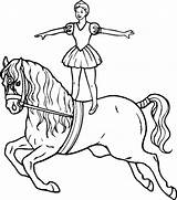 Coloring Pages Acrobat Horse Girl Printable People sketch template