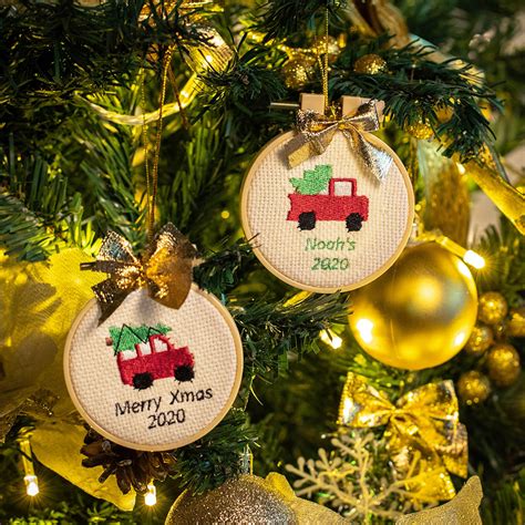 personalized christmas embroidery ornament  children