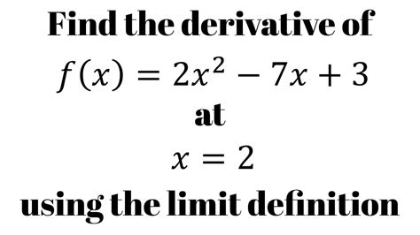 applying  limit definition   derivative youtube
