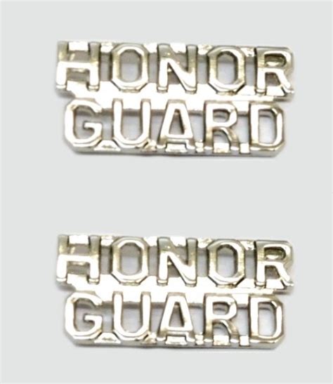 honor guard collar pin set fire dept police military nickel cut out