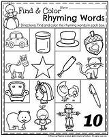 Rhyming Preschool Words Planningplaytime Rhymes Phonics Coloring sketch template