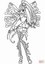 Coloring Sirenix Winx Club Daphne Pages Stella Template sketch template
