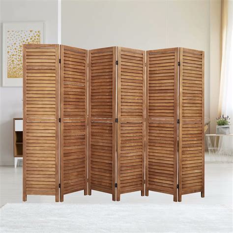 kinbor  panel wooden room divider folding freestanding privacy screen home furniture indoor