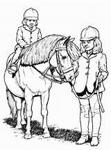 Kleurplaat Pony Rijden Paarden Kinderen Paard Stemmen sketch template