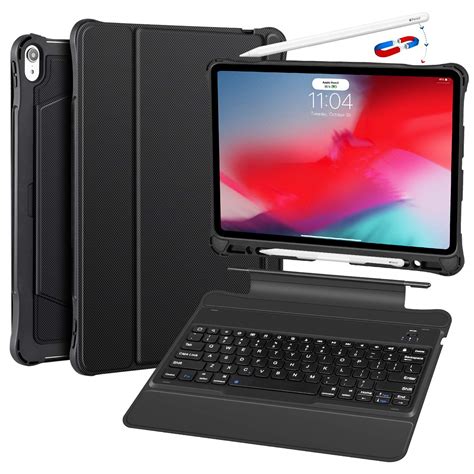 ipad pro   keyboard case detachable leather drop protection cover black ebay