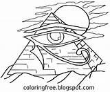 Egyptian Coloring Drawing Pages Egypt Printable Eye Horus Color Pyramid Kids Teenagers Easy Giza Ancient Tutankhamun Draw Cartoon Getcolorings Getdrawings sketch template