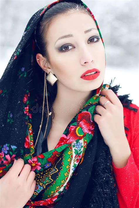 russian beautiful girl in the winter forest stock image image of white clothing 35176473