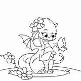 Coloring Dragon Pages Girl Printable Color Print Girls Getcolorings sketch template
