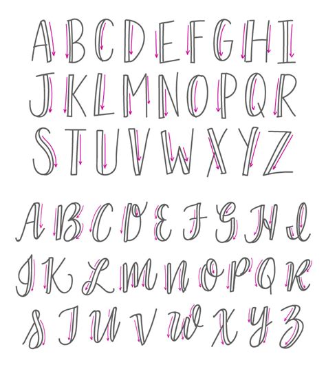cute calligraphy alphabet