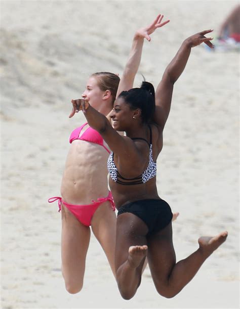 rio olympics 2016 simone biles poses in bikini on beach after gymnastics medals daily star