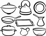 Utensils Coloring Pages Tools Kitchen Drawing Color Getcolorings Printable Print sketch template
