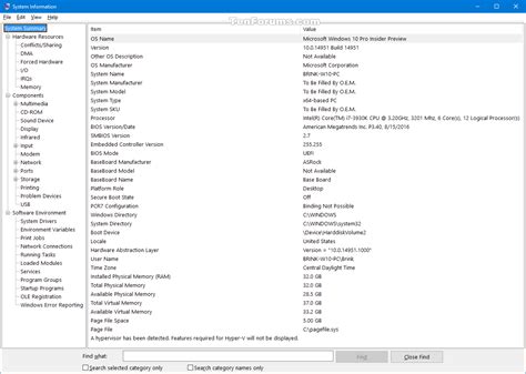 See System Information In Windows 10 Tutorials
