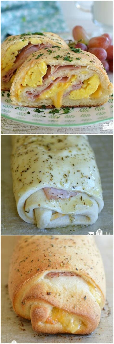ham egg  cheese breakfast rolls recipe home inspiration  diy