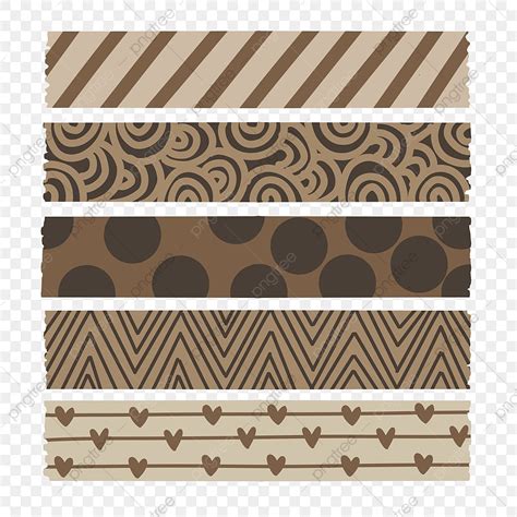 cute washi tape vector png images washi tape abstrac design  brown