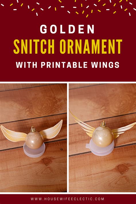 golden snitch ornament  printable wings housewife eclectic