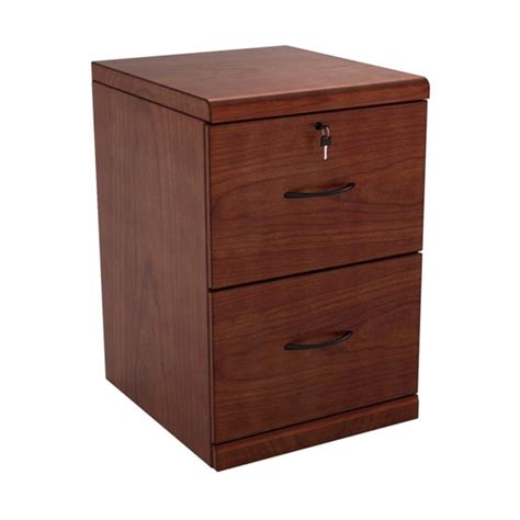 2 Drawer Vertical Wood Lockable Filing Cabinet Cherry