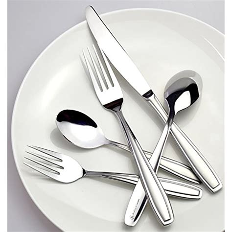 piece flatware solid stainless steel silverware set designer grade