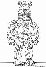 Fnaf Coloring Scary Pages Nightmare Fredbear Printable Print Color sketch template