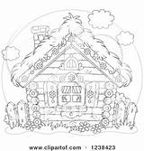 Coloring Cabin Log Kubo Clipart Drawing Bahay Straw Roof Illustration Pages Royalty Vector Bannykh Alex Template sketch template