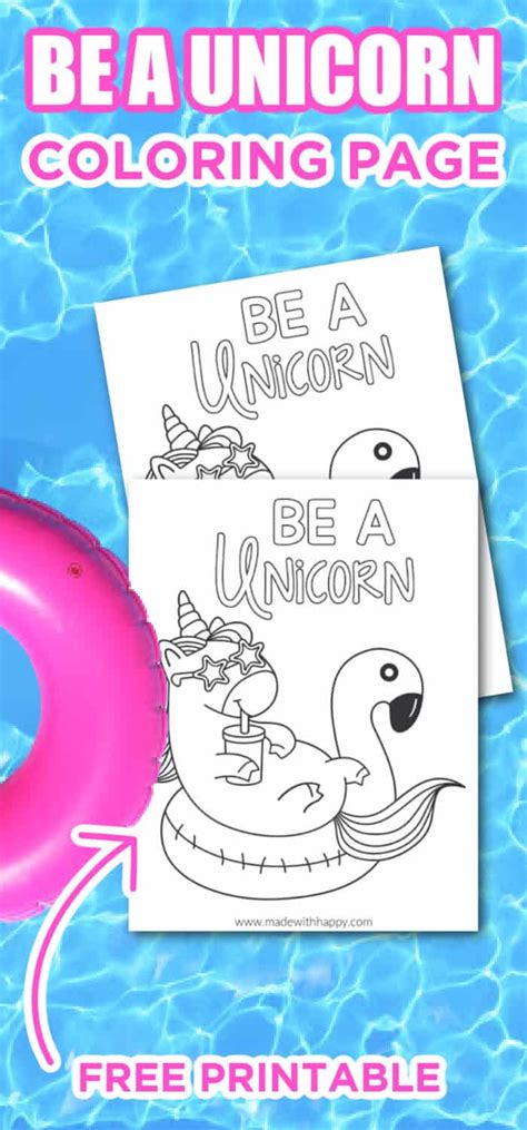 unicorn coloring page   happy  printables coloring