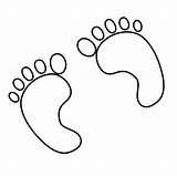 Outline Clipart Footprints sketch template