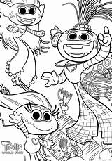 Trolls Tour Coloring Pages Printable King Queen Kids Print Fun Xcolorings sketch template