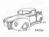 Ford Truck 1940 Pickup Coloring Trucks Classic Vintage Visit Printable Instant sketch template