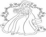 Christmas Coloring Princess Belle Pages Printable Frozen Elsa Disney Book sketch template