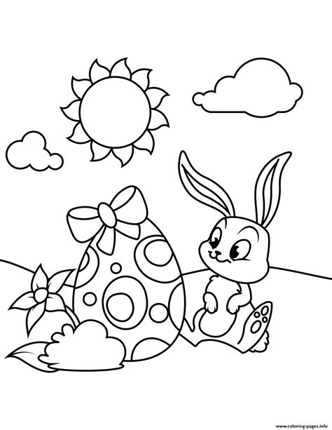 cute bunny  easter egg coloring page printable