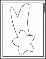 Star Coloring Pages Comet Shooting Trail Pdf sketch template