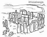 Coloring Stonehenge Sacred Pagan Colorear Acorns Sketch Mythology Norse sketch template