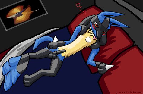 Rule 34 Bed Blush Color Fur Indoors Lucario Lying Male