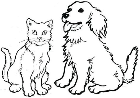 dog  cat coloring pages printable  getcoloringscom