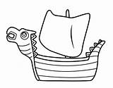 Vikingo Vikinga Barca Drakken Bateau Colorir Barcos Bateaux Coloritou Acolore sketch template