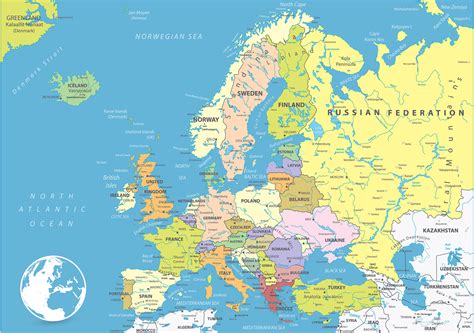 europe political map world map  countries