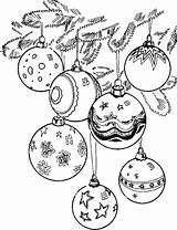 Christmas Balls Coloring Print Pages sketch template