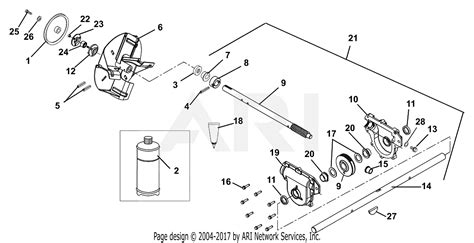 ariens   stle hp tec electric  blower parts diagram  gear case