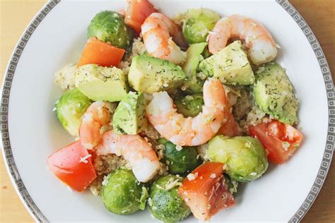 healthy dinner recipe shrimp avocado quinoa bowl clean eating meal plan easy  cheap