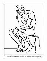 Thinker Coloring Rodin Plan Lesson Book Teacherspayteachers Auguste Statue sketch template