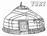 Yurt sketch template