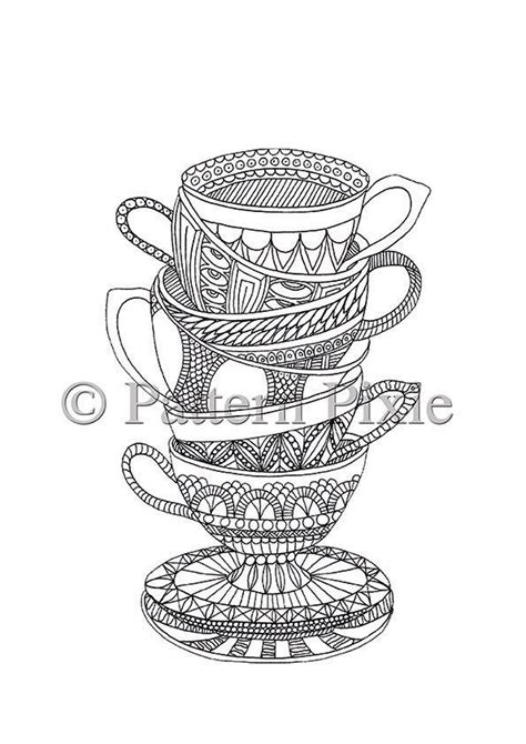 beste afbeeldingen van coffee tea coloring pages  adults