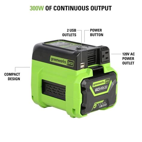 greenworks pro  watt battery operated power inverter   power