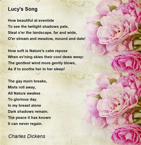 lucys song poem  charles dickens poem hunter