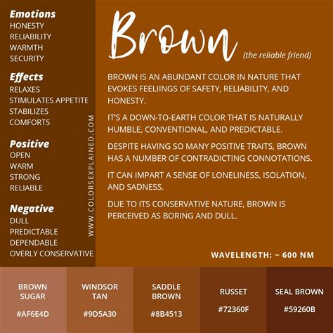 meaning   color brown symbolism common   positive
